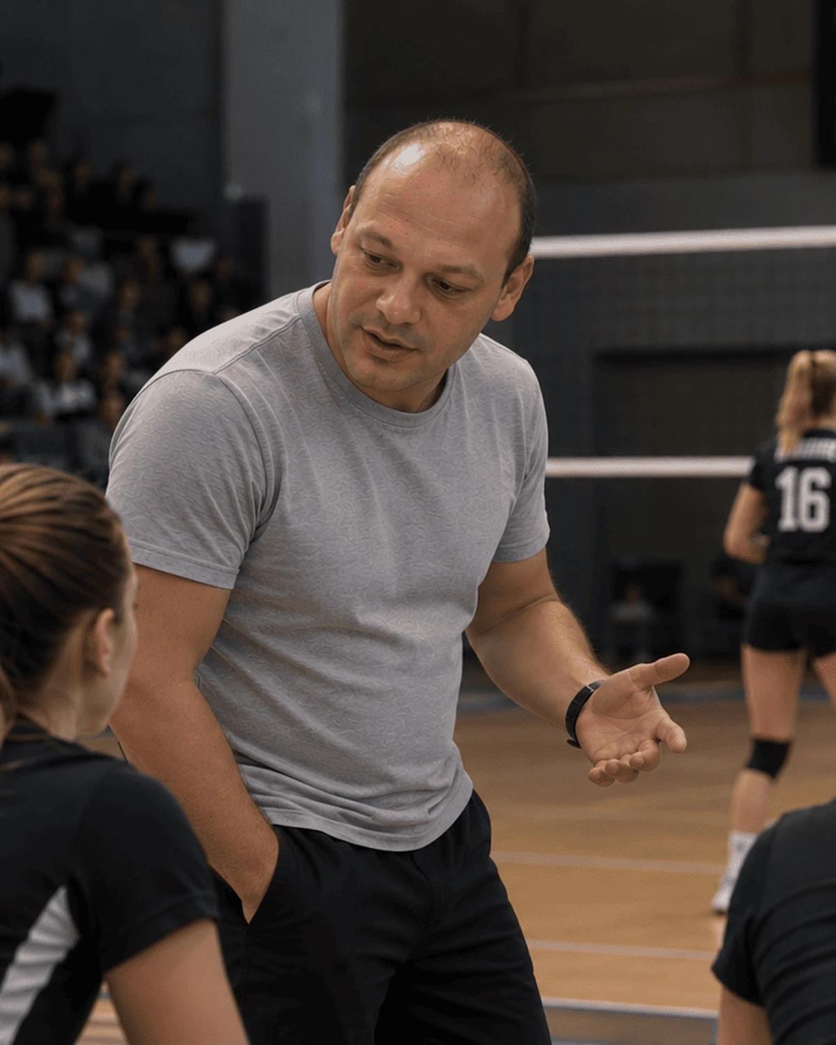 Olivier Parent en séance avec une équipe